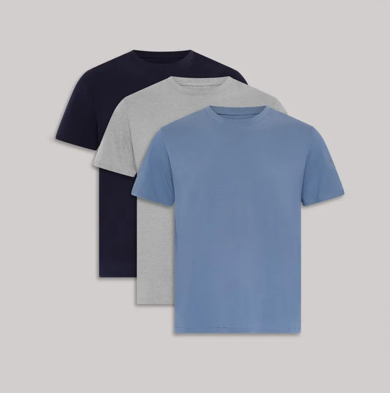 Ted Baker 3-Pack Crew Neck T-Shirts Mens T-Shirts & Tank Tops Navy Mix sold by House of Slippers