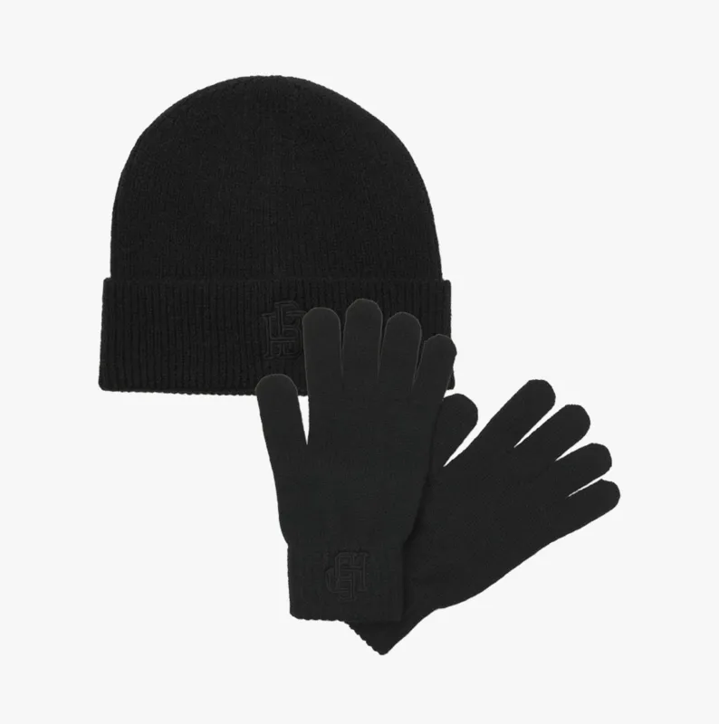 Jack & Jones TRAIN Mens Hat & Gloves Set Black made by Jack & Jones