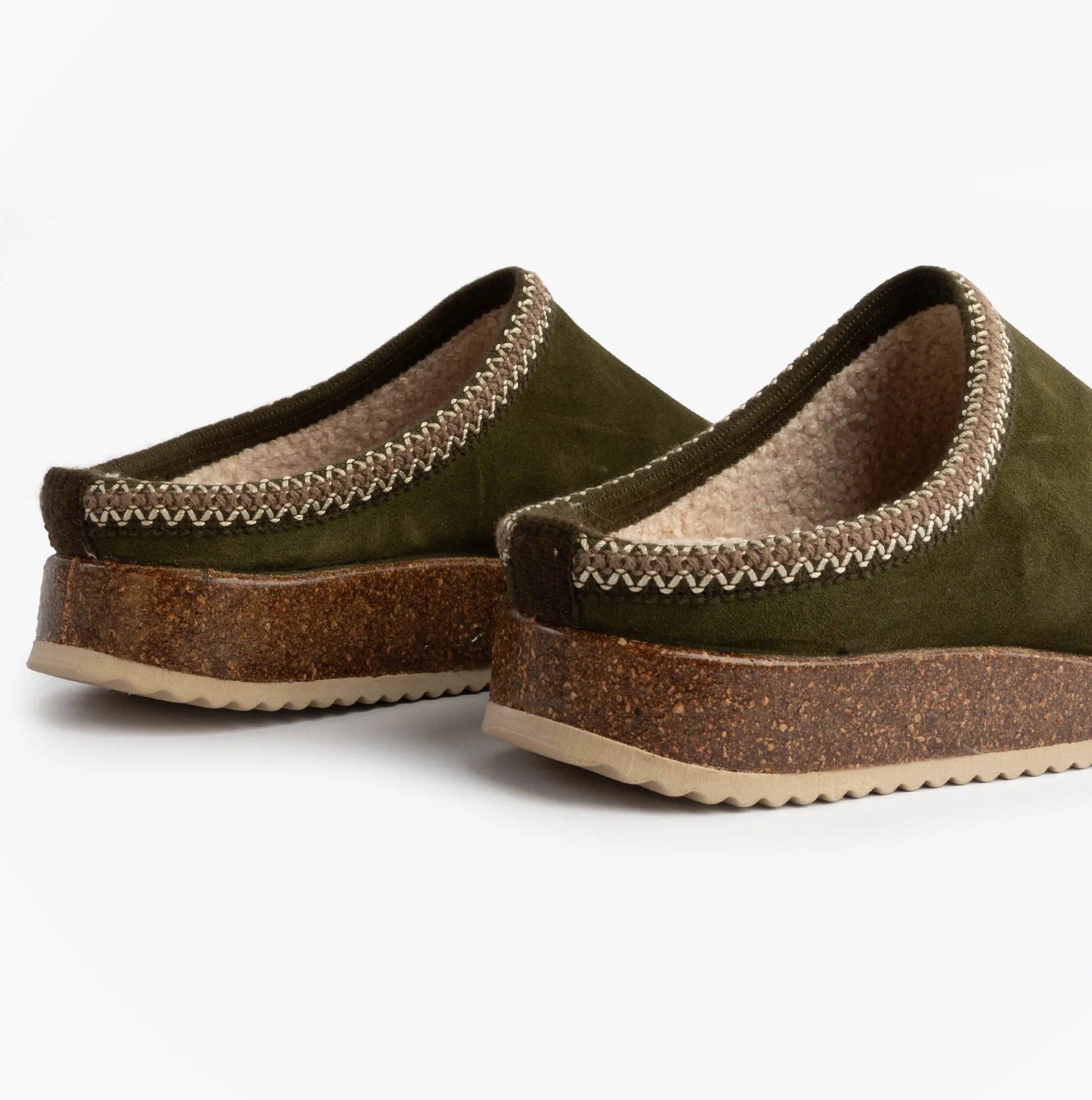 Nordikas 2258 Mens Suede Mule Slippers Khaki sold by House of Slippers product image thumbnail 5