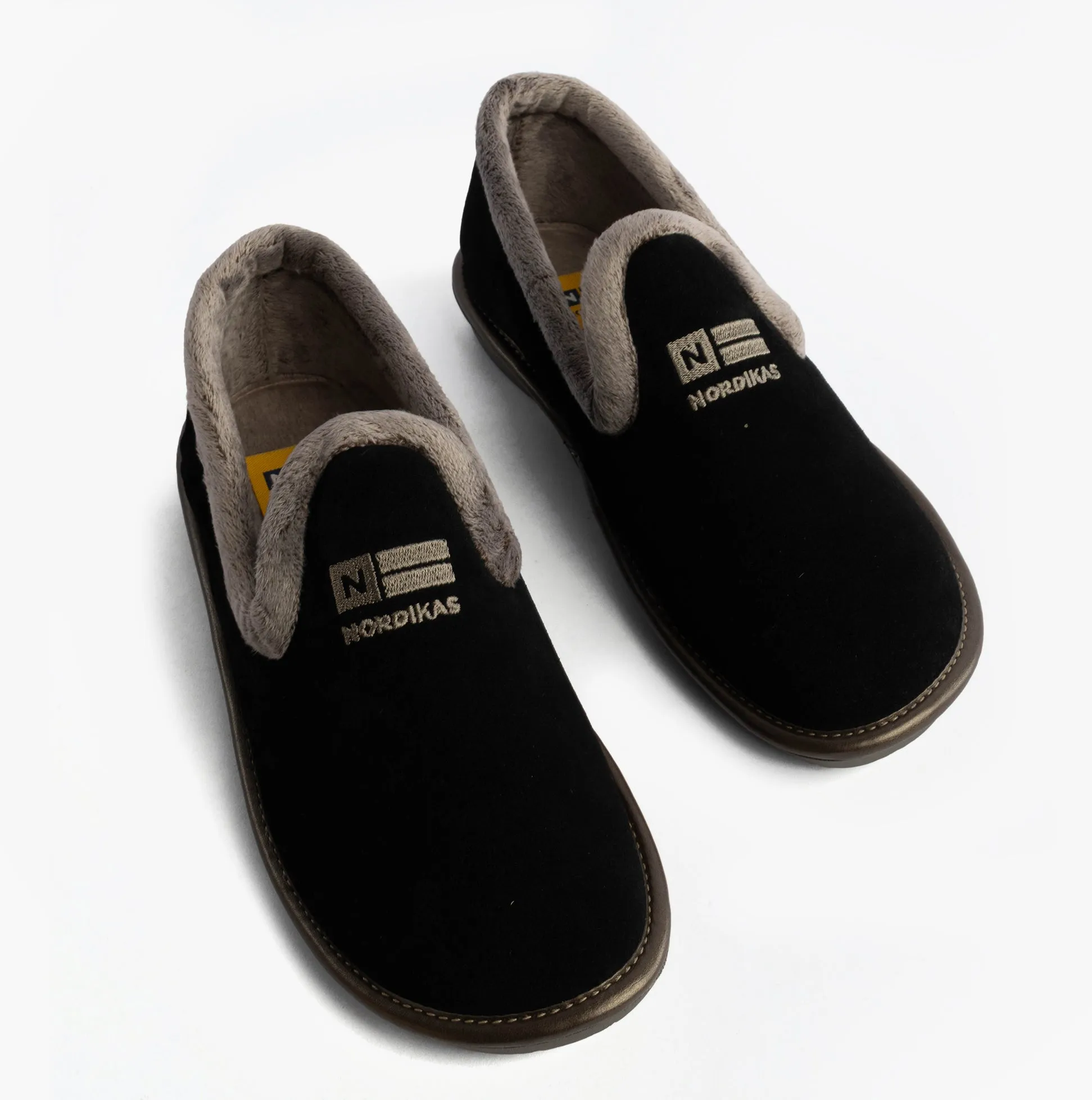 Nordikas 305 Womens Suede Full Slippers Black sold by House of Slippers product image thumbnail 2