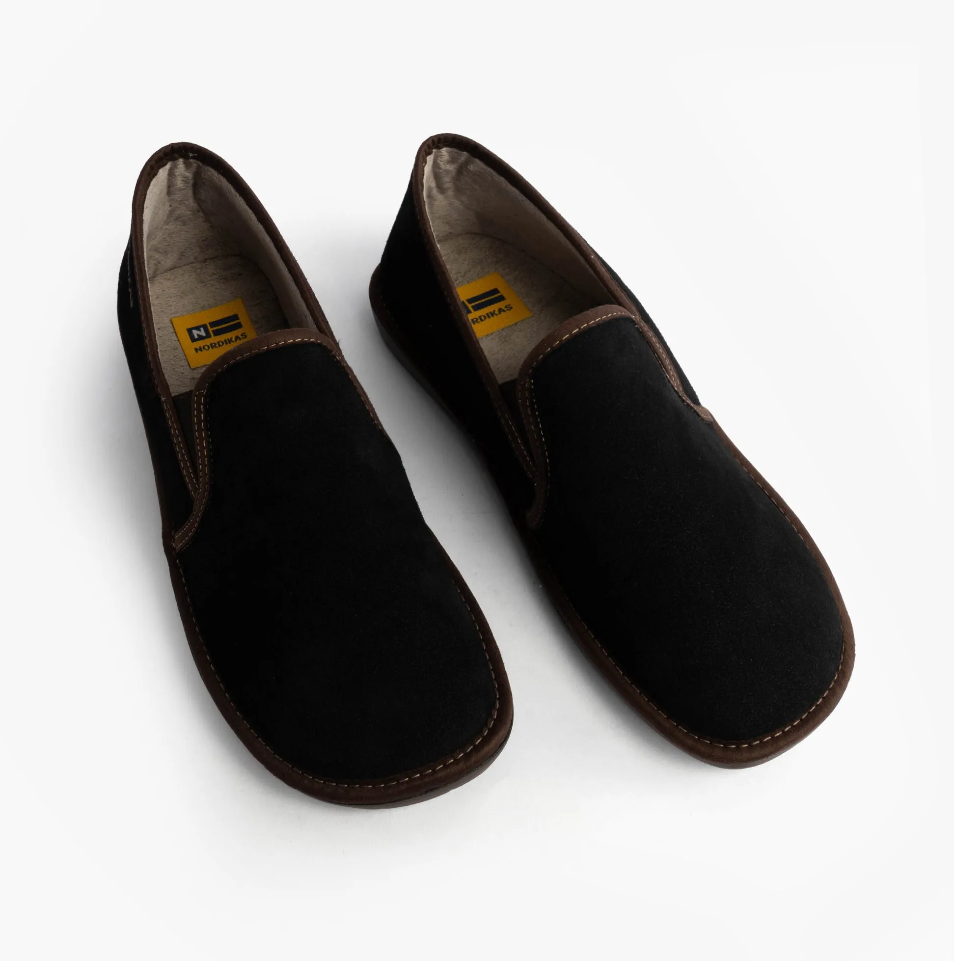 Nordikas 663 Mens Suede Full Slippers Black sold by House of Slippers product image thumbnail 2