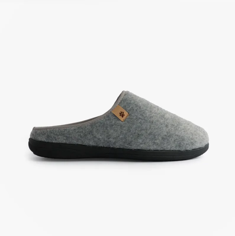Padders FELIX Mens Mule Slippers Grey made by House of Slippers