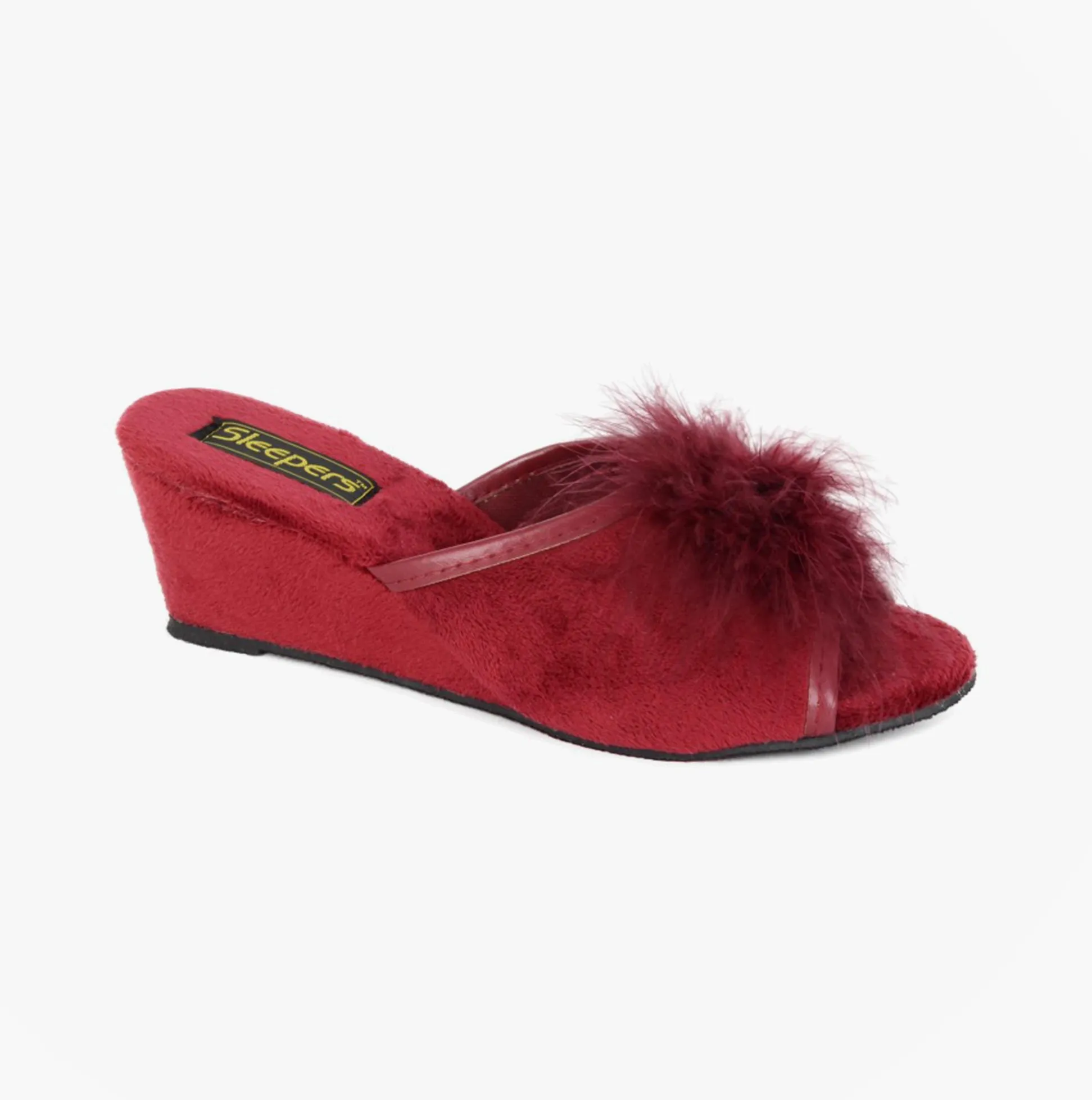 Sleepers ANNE Womens Mules Slippers Burgundy sold by House of Slippers