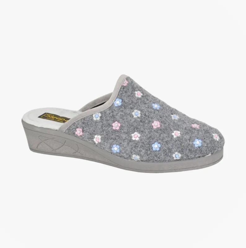 Sleepers JOSEPHINE Womens Mules Slippers Grey sold by House of Slippers