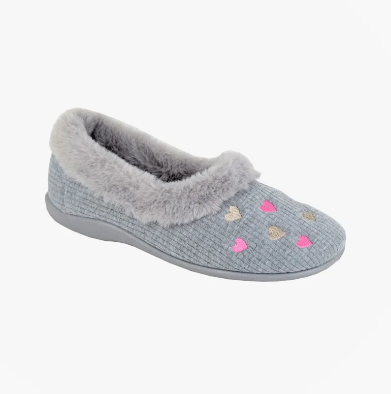 Sleepers DAISY Womens Full Slippers Slippers Grey sold by House of Slippers
