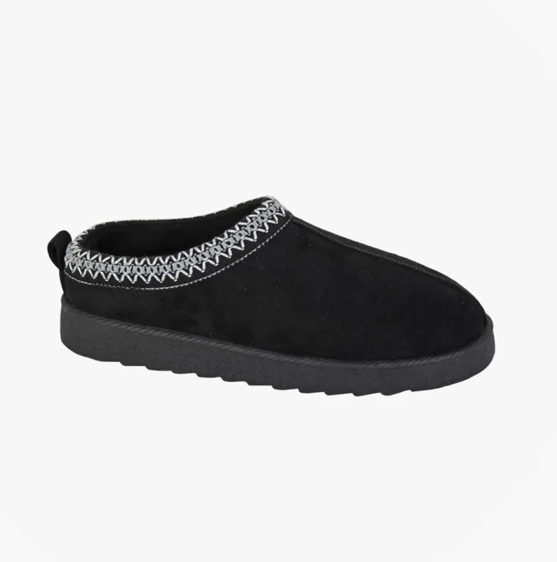 Cipriata DANA Womens Mules Slippers Black made by House of Slippers