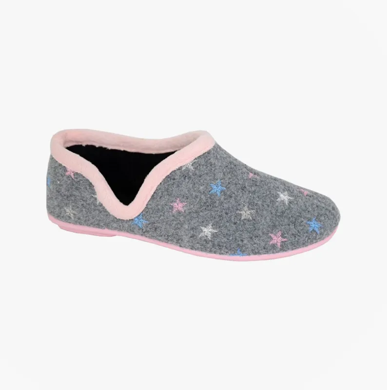 Sleepers ARIA Womens Full Slippers Slippers Grey/Pink sold by House of Slippers
