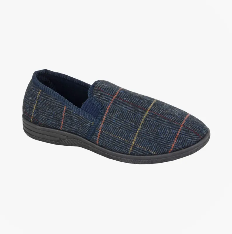 Zedzzz KENNY Mens Full Slippers Slippers Navy sold by House of Slippers