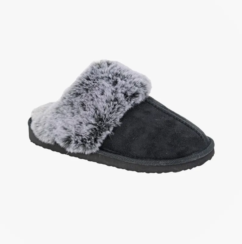 Sleepers JEANIE Womens Mules Slippers Black sold by House of Slippers