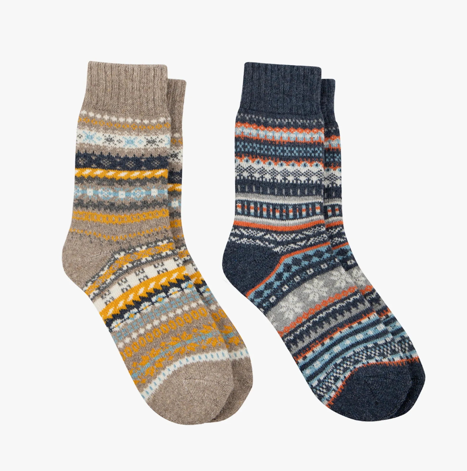 Totes Toasties WOOL BLEND FAIR ISLE SLIPPERS SOCKS (Twin Pack) Mens Socks Multi sold by House of Slippers product image thumbnail 3