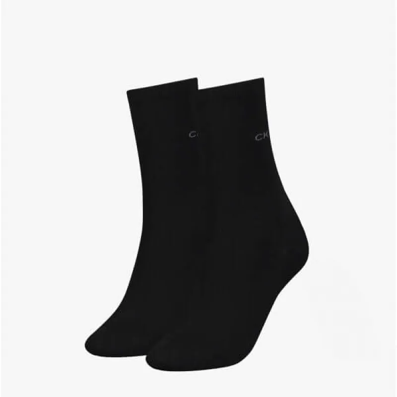 Calvin Klein 2 Pack Womens Crew Socks Black sold by House of Slippers