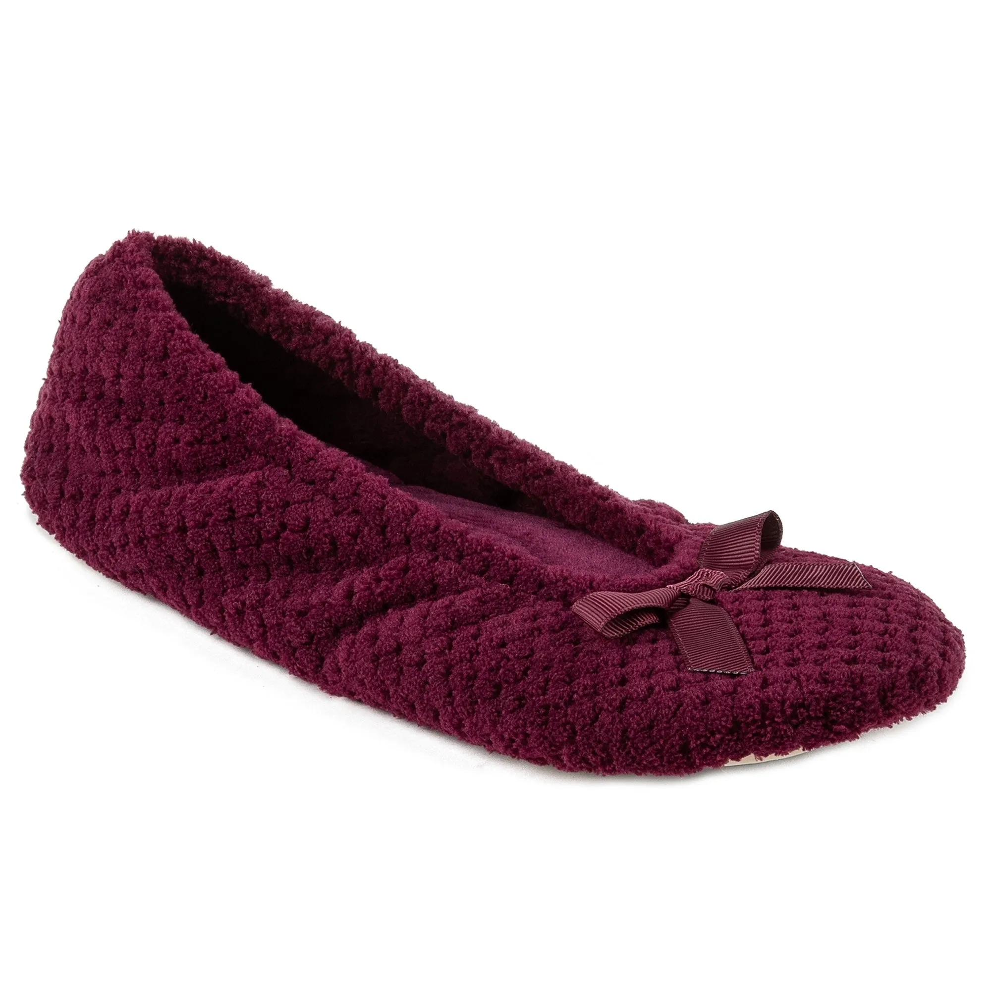 Totes Isotoner POPCORN BALLETS Womens Slippers Burgundy sold by House of Slippers product image thumbnail 2