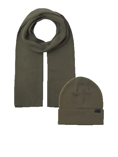 Jack & Jones JOLLY KNIT Mens Scarf & Beanie Giftset Sea Turtle sold by House of Slippers