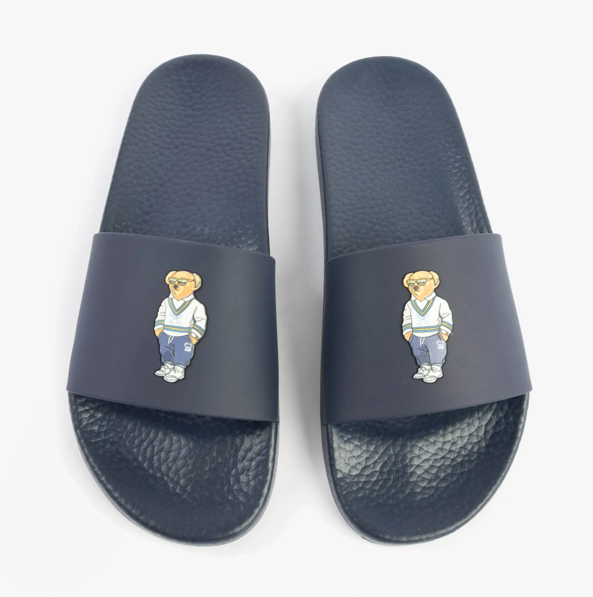 Polo Ralph Lauren POLO SLIDE Mens Sliders Heritage Bear Navy sold by House of Slippers