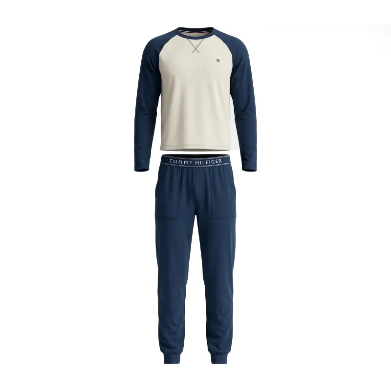 Tommy Hilfiger LS JERSEY PJ Set Mens Pyjama Set Jewel Blue made by Tommy Hilfiger