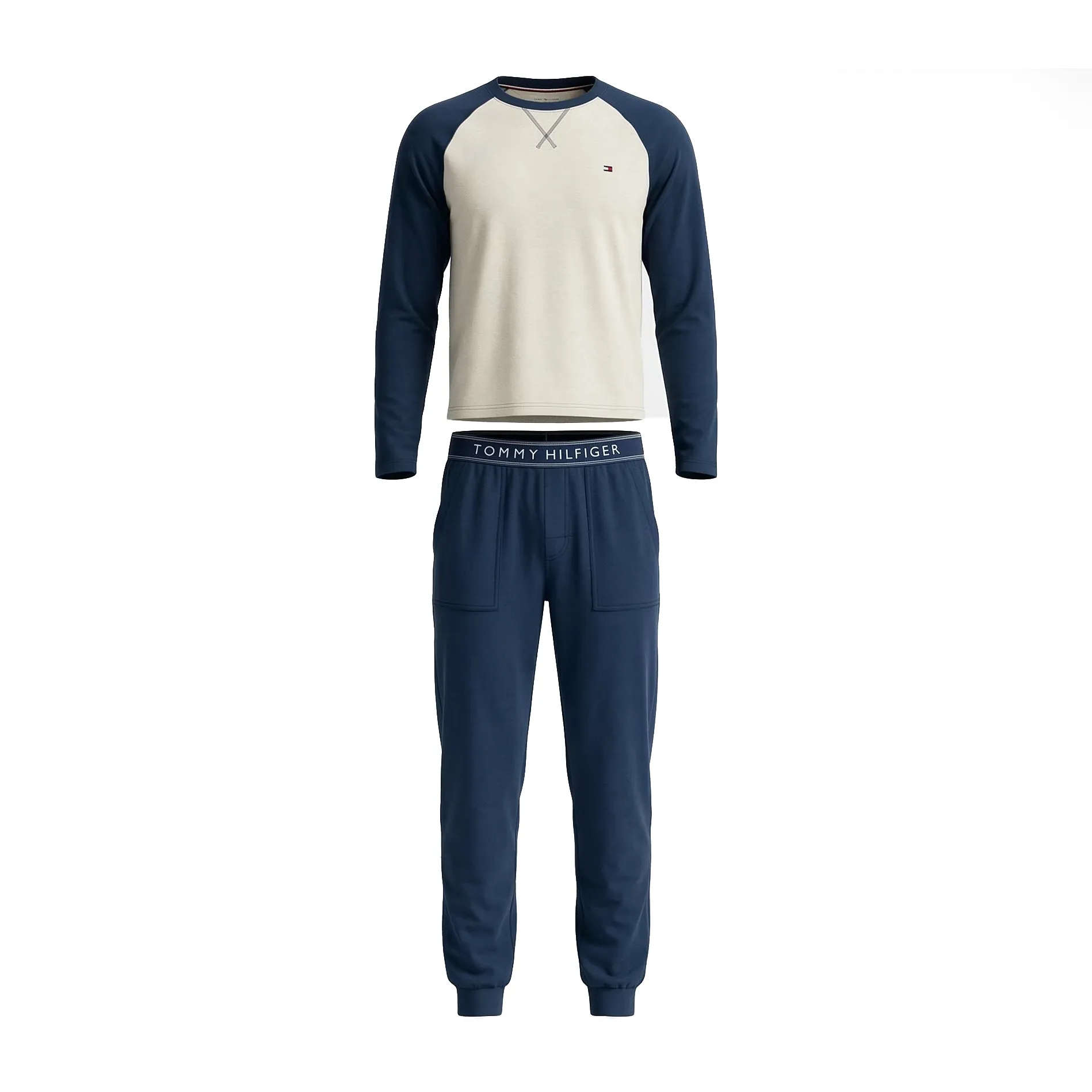 Tommy Hilfiger LS JERSEY PJ Set Mens Pyjama Set Jewel Blue sold by House of Slippers