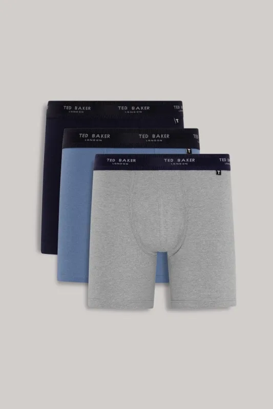 3-Pack Cotton Boxer Brief Mens Boxer Briefs Navy Mix made by House of Slippers