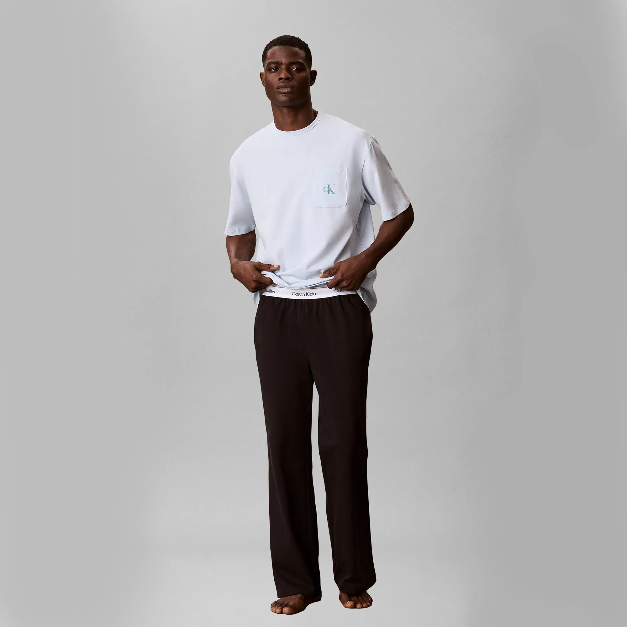 Calvin Klein MONOGRAM S/S CREW NECK Mens T-Shirt Ballad Blue sold by House of Slippers product image thumbnail 2