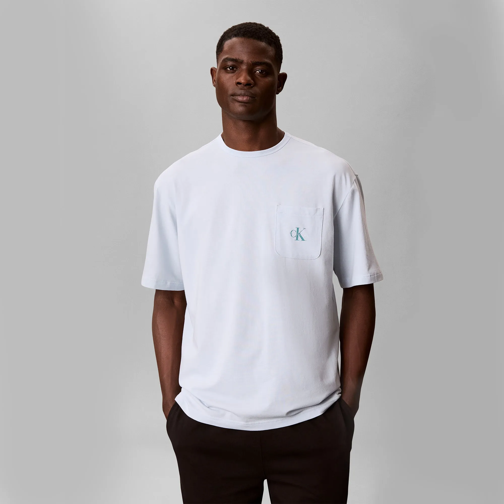 Calvin Klein MONOGRAM S/S CREW NECK Mens T-Shirt Ballad Blue sold by House of Slippers product image thumbnail 3