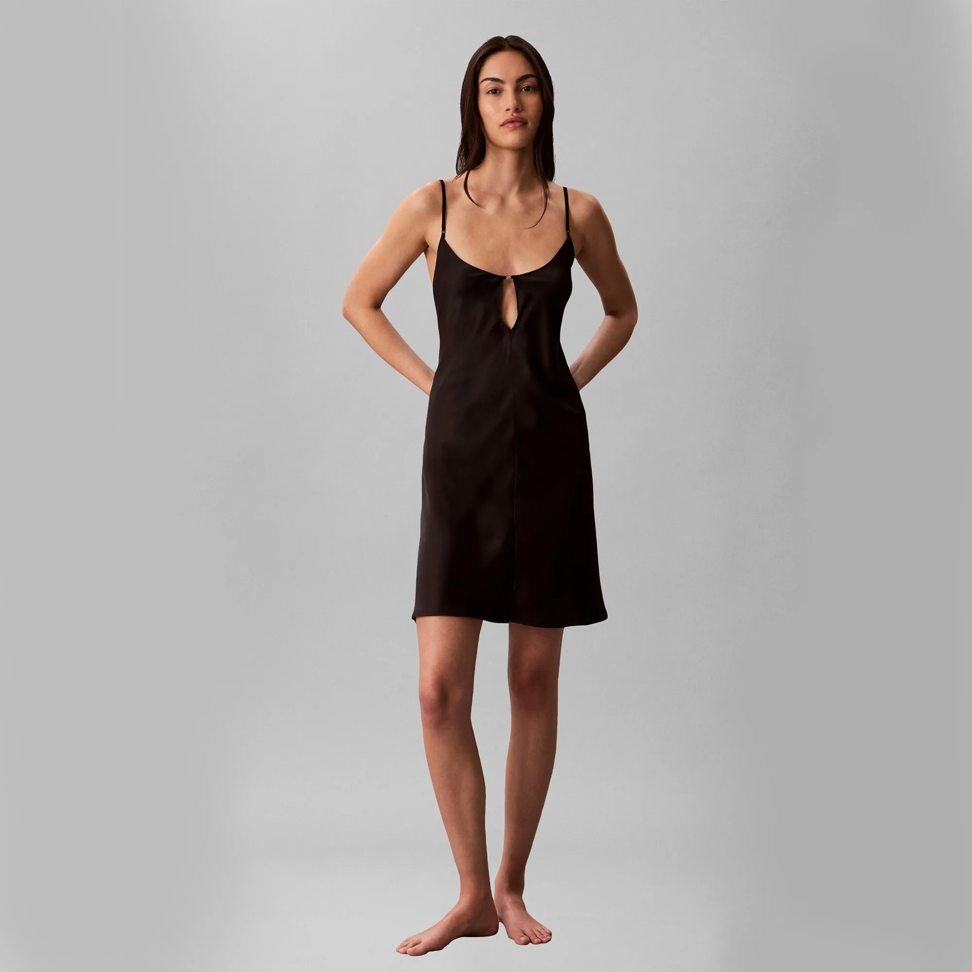Calvin Klein SATIN CHEMISE Womens Nightdress Black sold by House of Slippers product image thumbnail 3