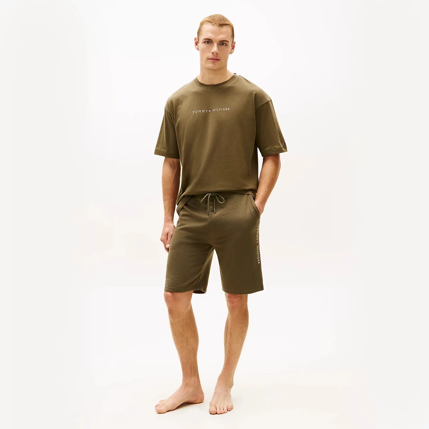 Tommy Hilfiger TRACK SHORT Mens Shorts Army Green sold by House of Slippers