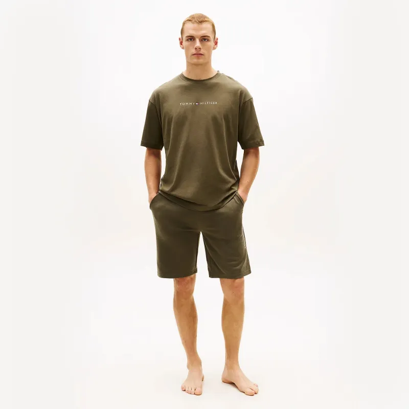Tommy Hilfiger SS LOGO TEE Mens Loungewear Army Green made by Tommy Hilfiger