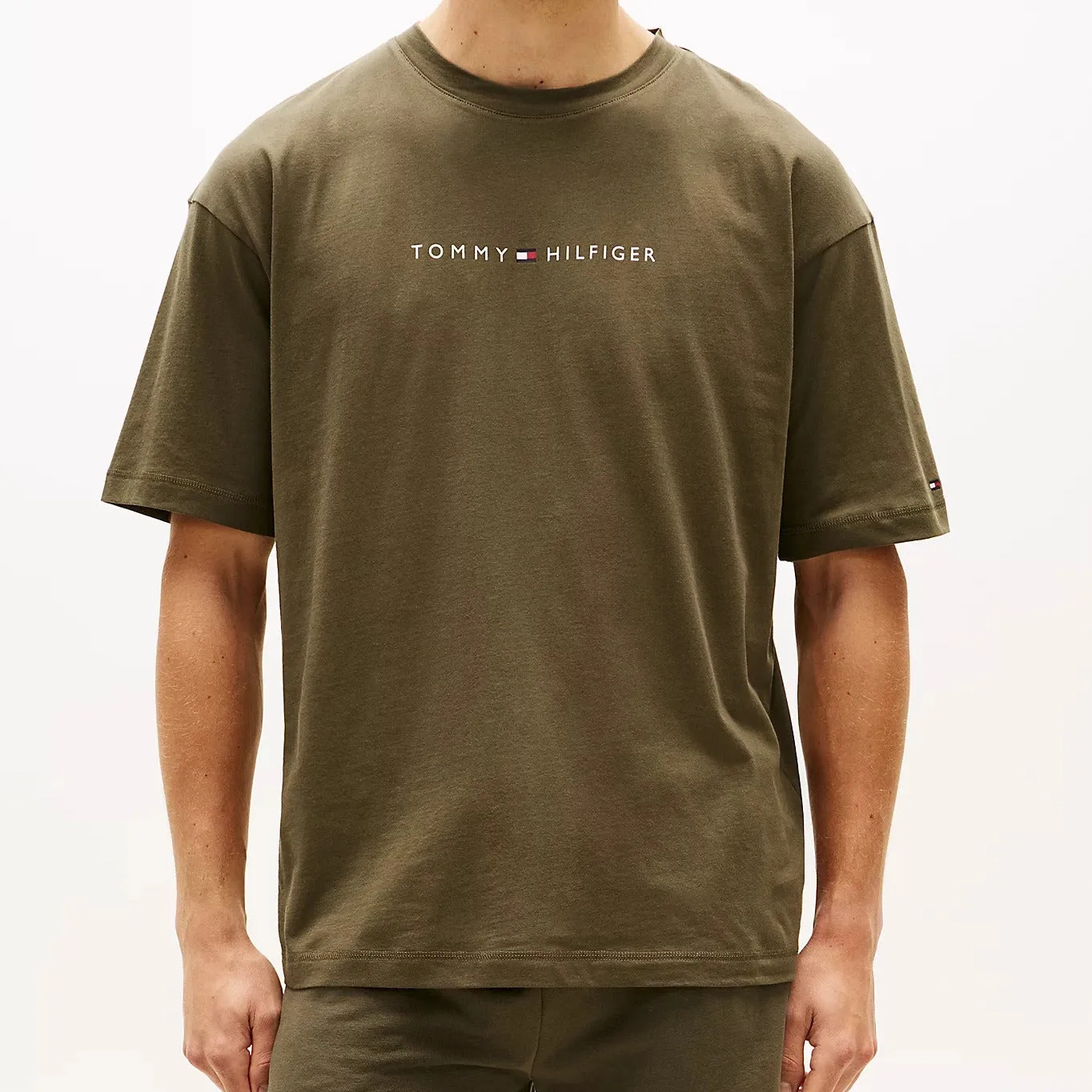 Tommy Hilfiger SS LOGO TEE Mens Loungewear Army Green sold by House of Slippers product image thumbnail 3