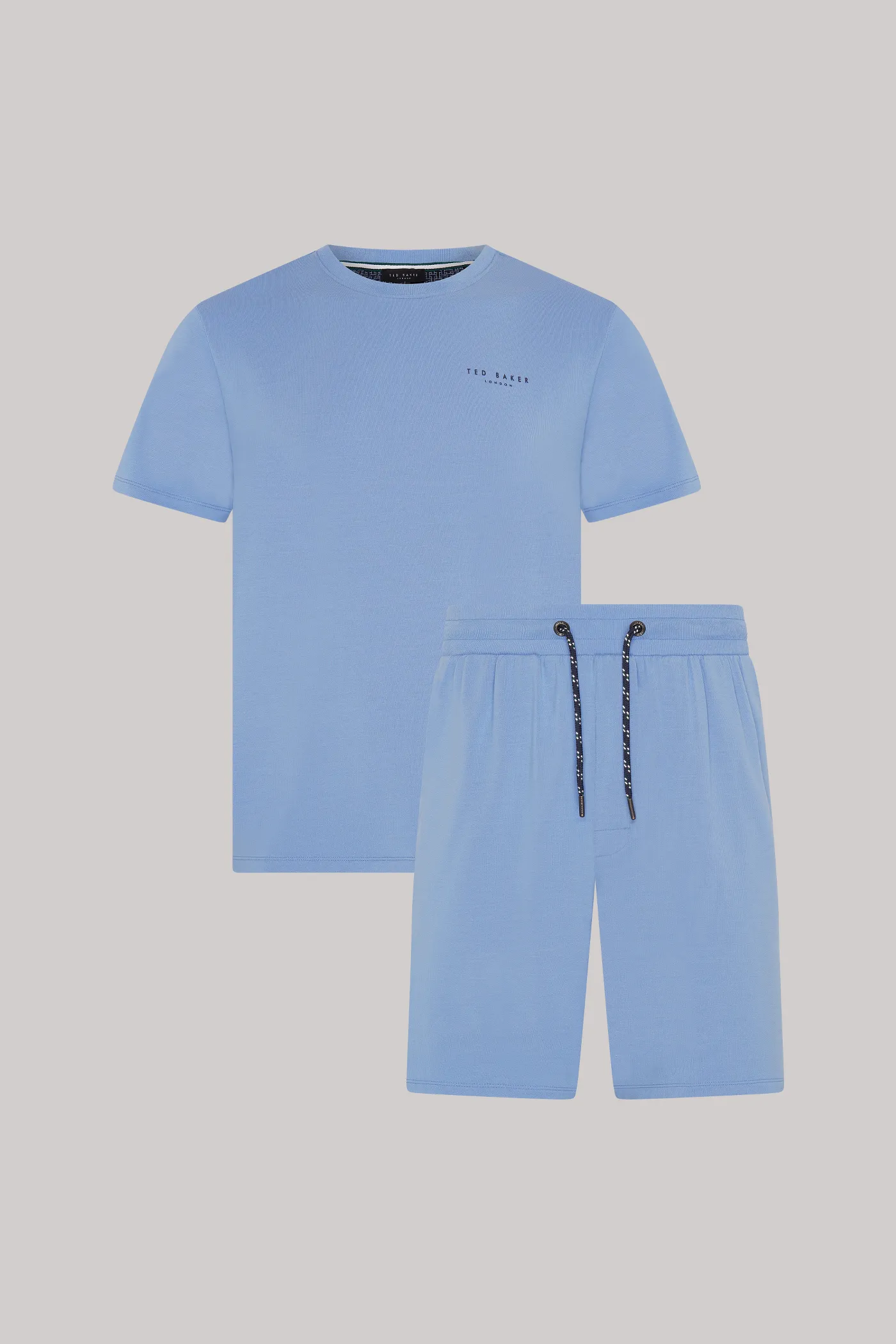 Modal T Shirt And Short Set Mens Loungewear Riviera Blue sold by House of Slippers
