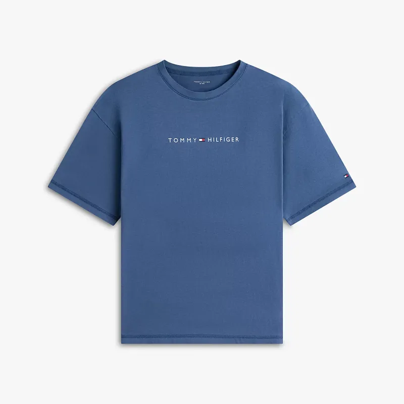 Tommy Hilfiger SS LOGO TEE Mens T-Shirt Aegean Sea made by Tommy Hilfiger