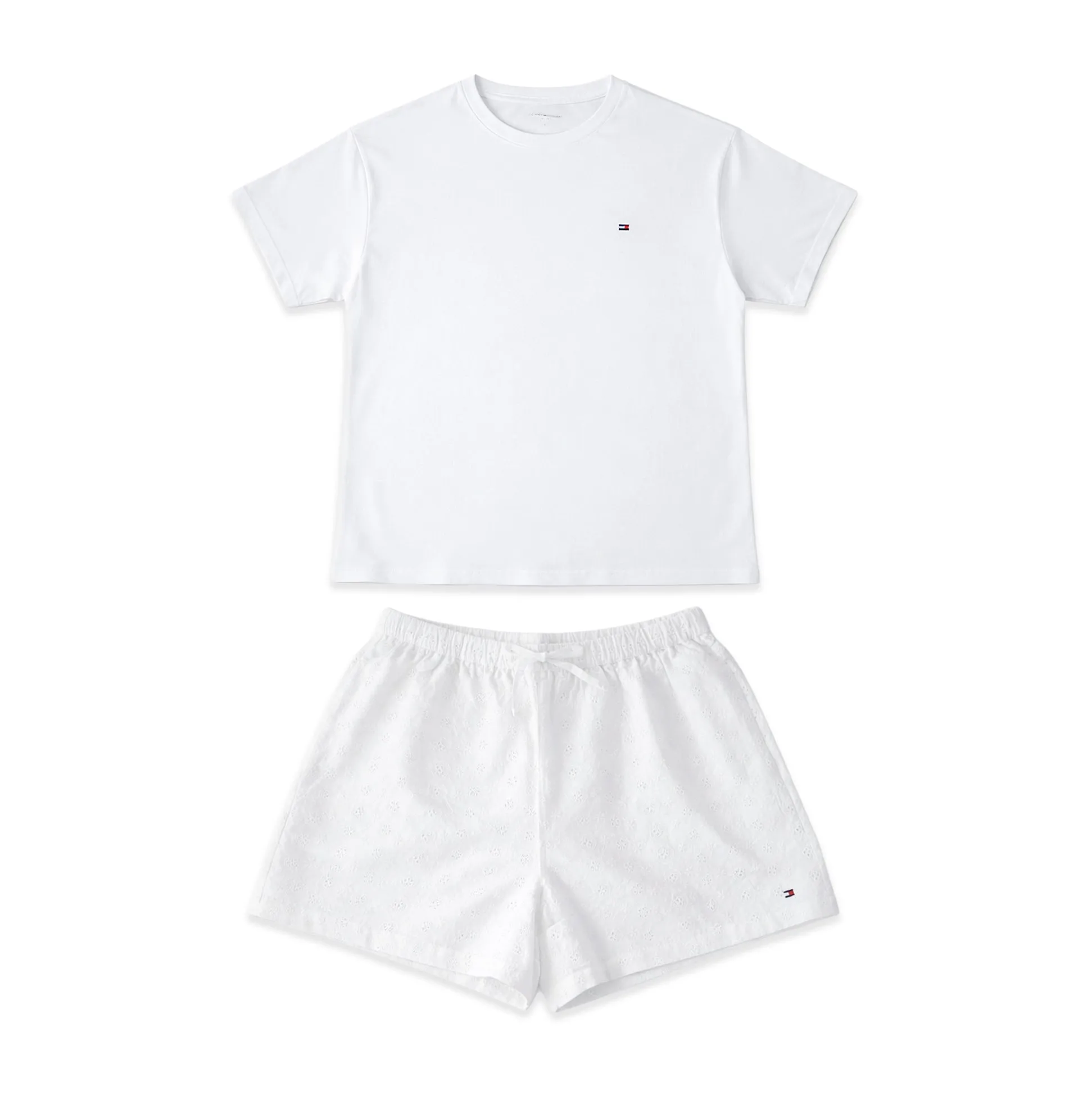 Tommy Hilfiger JERSEY SS TEE Womens Pyjama Set White sold by House of Slippers