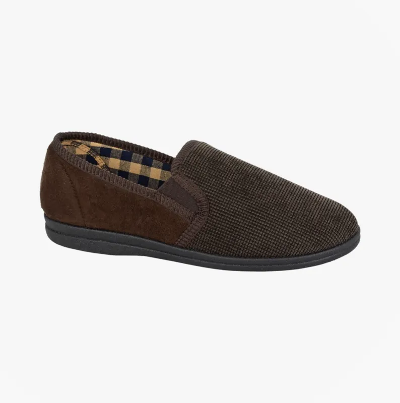 Sleepers HARRY Mens Full Slippers Slippers Brown made by Sleepers