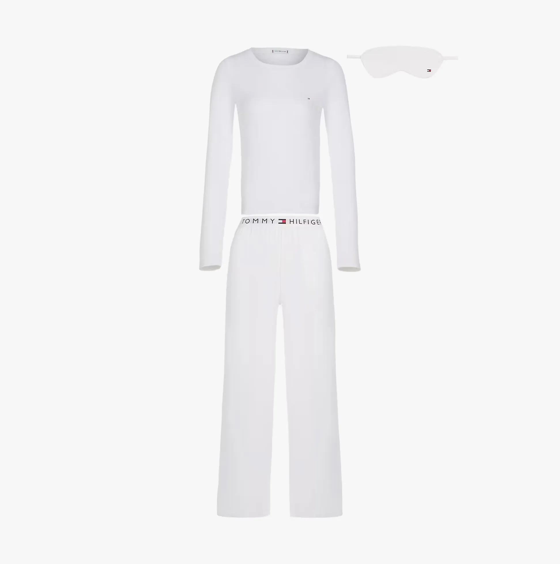 Tommy Hilfiger GIFT LS TEE PANTS SE Womens Pyjama Set Ecru sold by House of Slippers