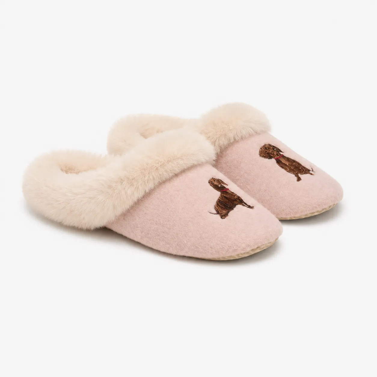 Joules SLIPPET LUXE Womens Mules Pink Dog sold by House of Slippers product image thumbnail 2