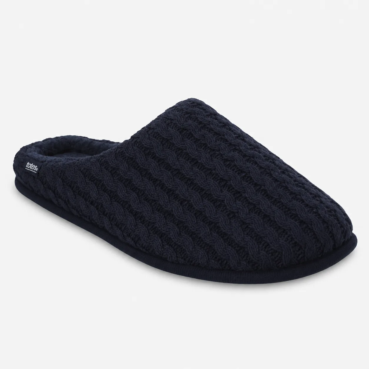 Totes Toasties KNITTED MULE SLIPPERS Mens Mules Navy sold by House of Slippers product image thumbnail 3