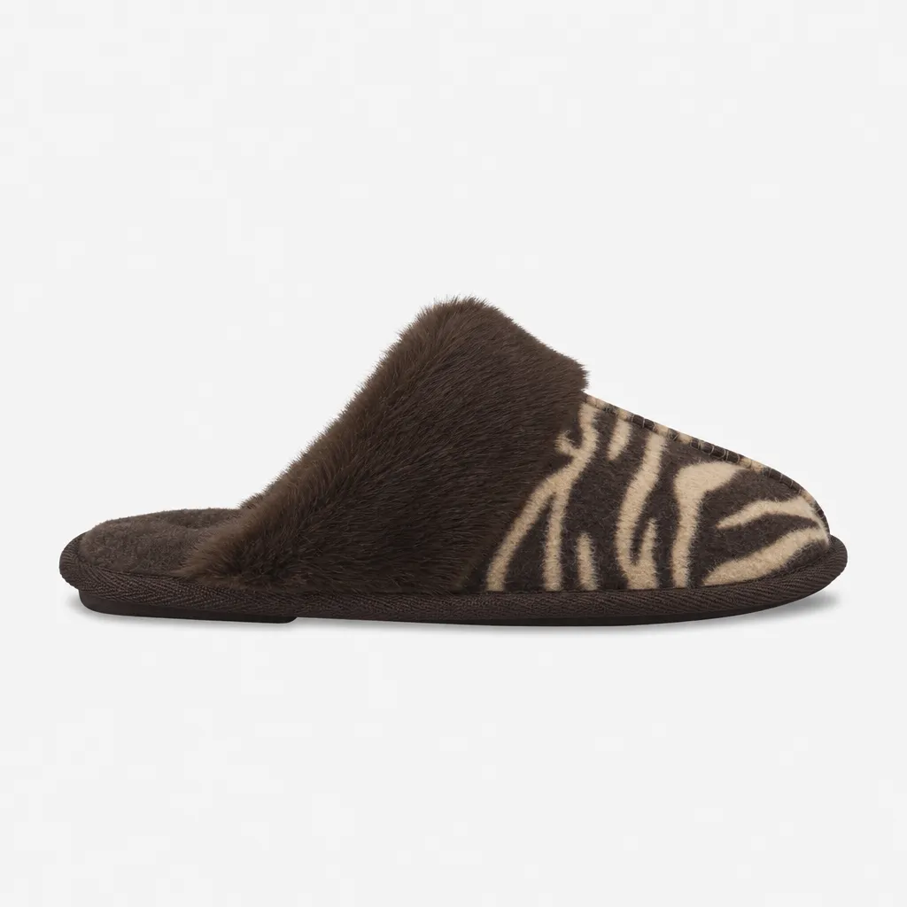 Totes Isotoner ANIMAL PRINT MULE SLIPPER Womens Mules Brown sold by House of Slippers product image thumbnail 3