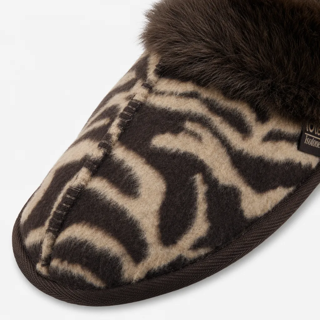 Totes Isotoner ANIMAL PRINT MULE SLIPPER Womens Mules Brown sold by House of Slippers product image thumbnail 2