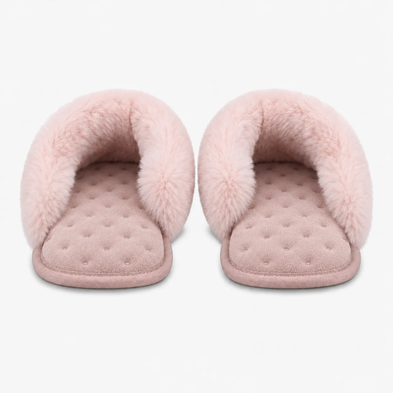 Totes Isotoner SUEDE MULE SLIPPER WITH FUR CUFF Womens Mules Pink sold by House of Slippers product image thumbnail 4