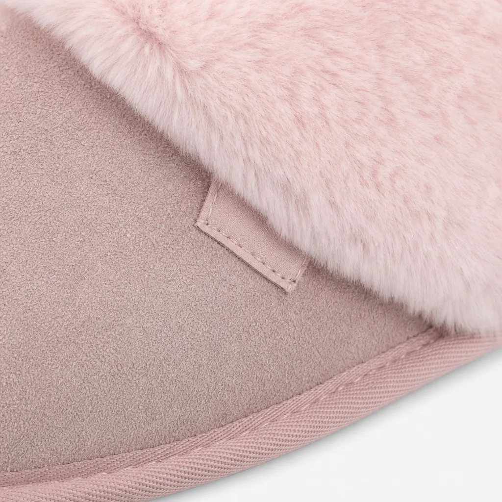 Totes Isotoner SUEDE MULE SLIPPER WITH FUR CUFF Womens Mules Pink sold by House of Slippers product image thumbnail 2