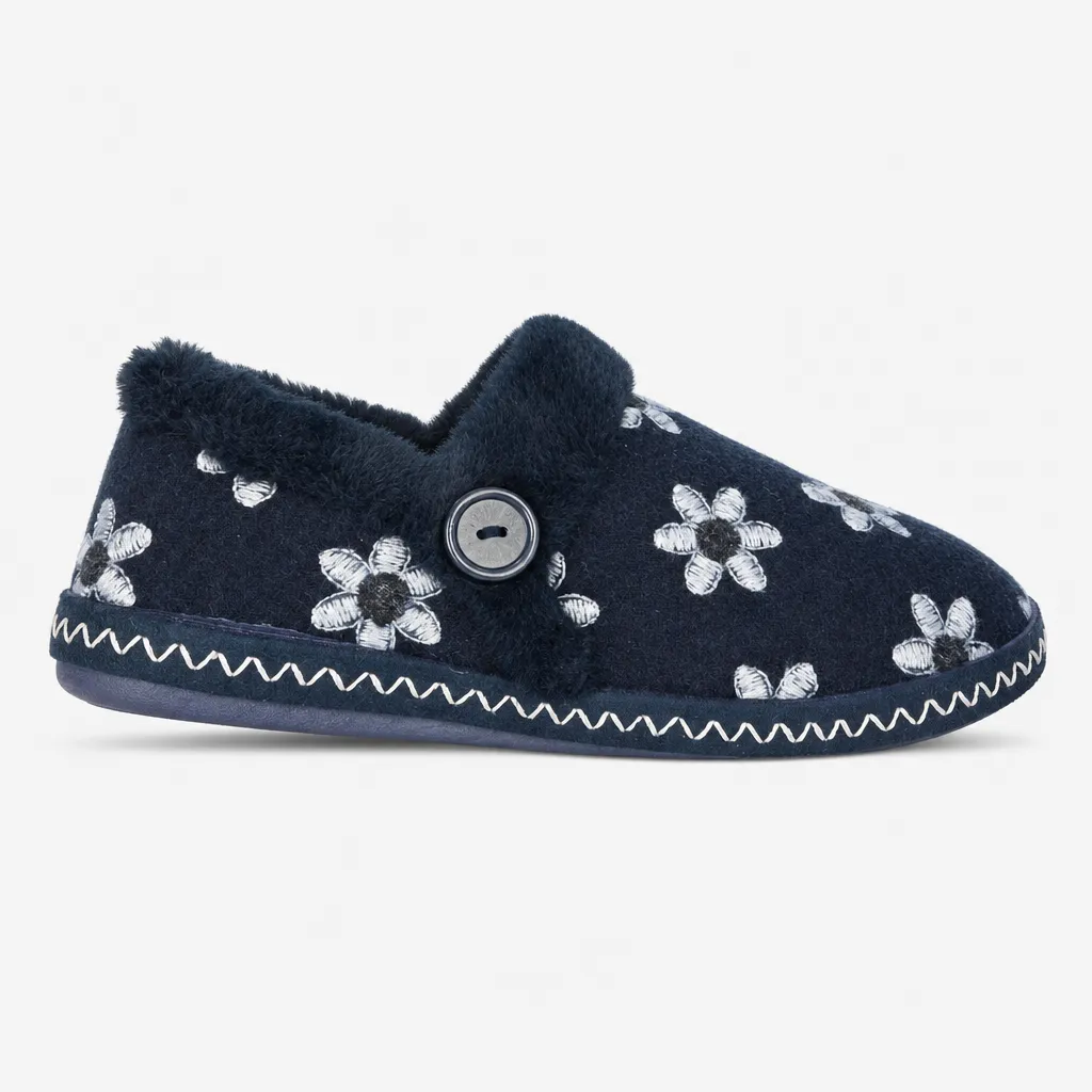 Sleepers TRINA Womens Full Slippers Navy sold by House of Slippers