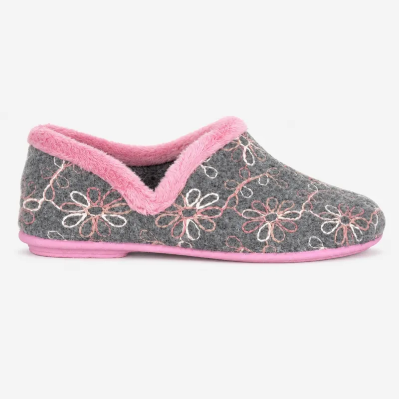 Sleepers SARA Womens Full Slippers Grey made by Sleepers