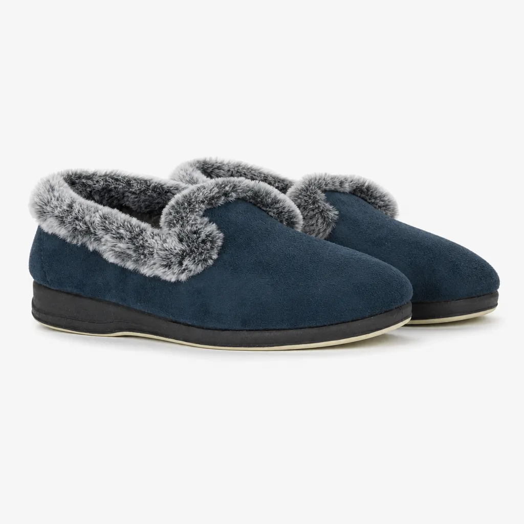 Sleepers MONICA Womens Full Slippers Navy sold by House of Slippers