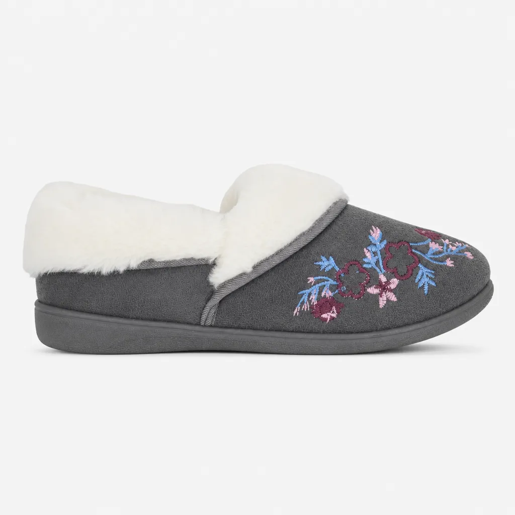 Sleepers CLARE Womens Full Slippers Grey sold by House of Slippers