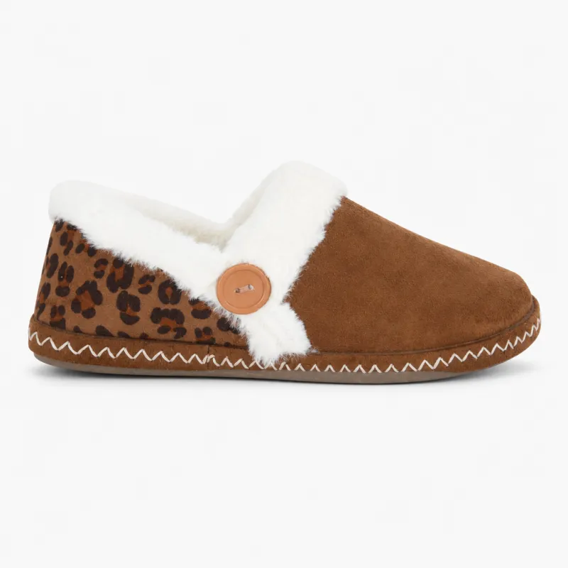 Sleepers RACHEL Womens Full Slippers Dark Tan made by Sleepers