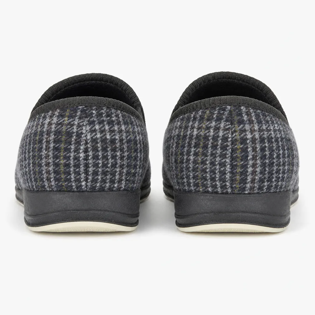 Sleepers JOSEPH Mens Full Slippers Grey Check sold by House of Slippers product image thumbnail 4