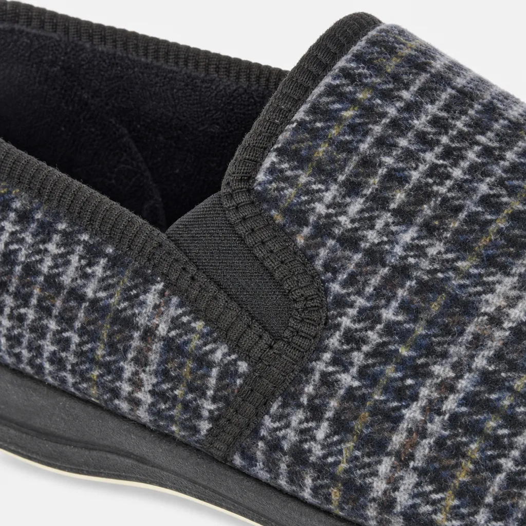Sleepers JOSEPH Mens Full Slippers Grey Check sold by House of Slippers product image thumbnail 3