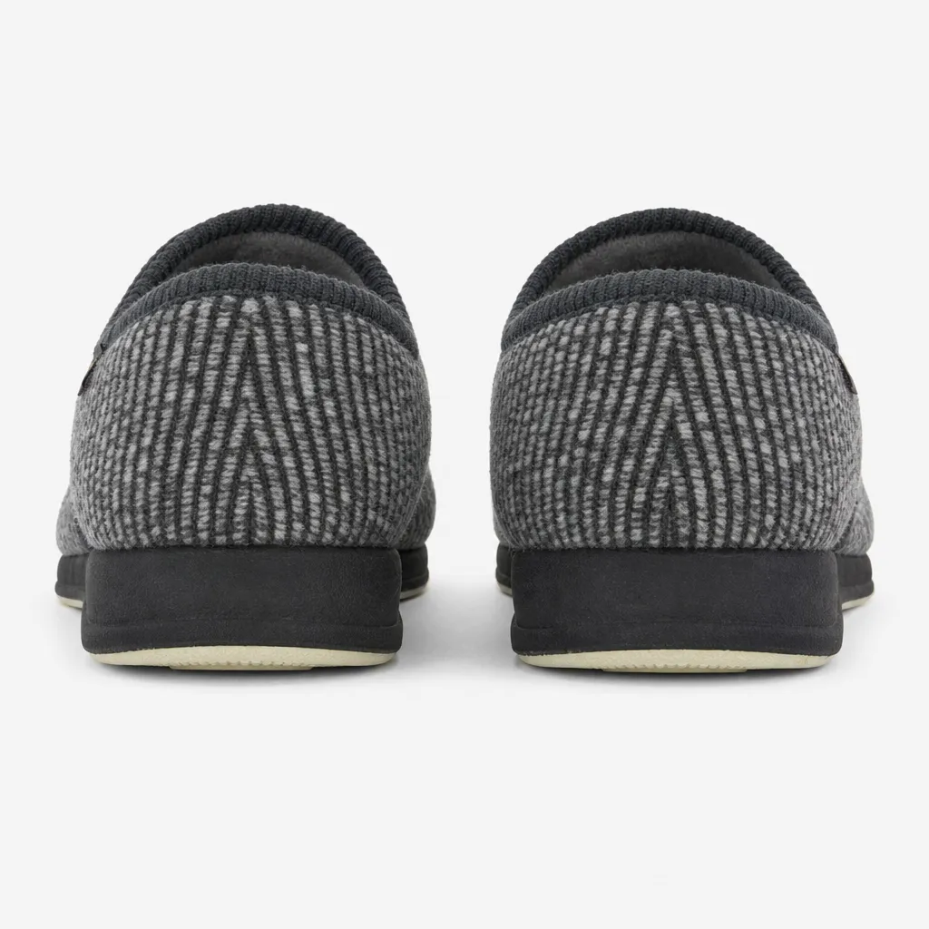 Sleepers WILLIAM Mens Touch Fasten/Velcro Grey Check sold by House of Slippers product image thumbnail 4