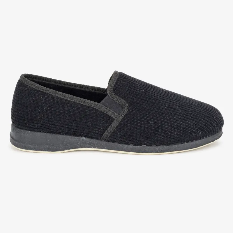 Sleepers PHIL Mens Full Slippers Black made by Sleepers