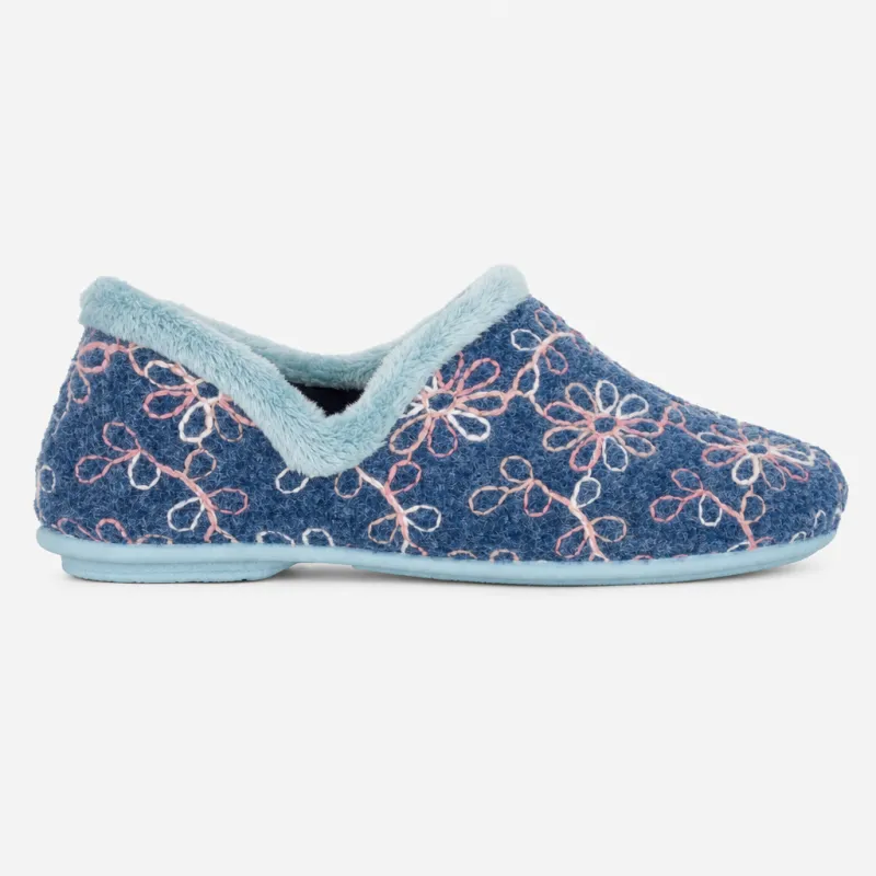 Sleepers SARA Womens Full Slippers Blue made by Sleepers