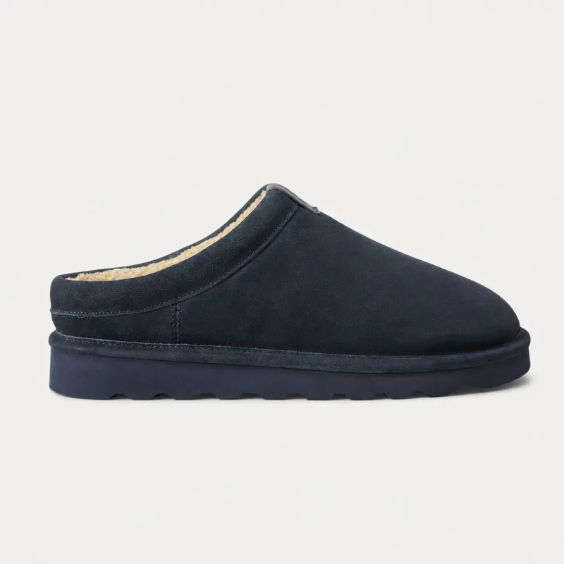 Polo Ralph Lauren READE CLOG Mens Mules Navy Suede with Tonal made by Polo by Ralph Lauren