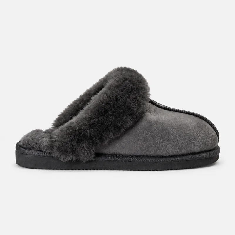 Shepherd JESSICA Womens Mules Matt Black made by House of Slippers